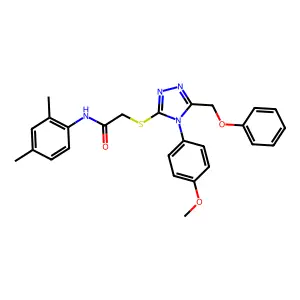 N-(2,4-dimethylphenyl)-2-{[4-(4-methoxyphenyl)-5-(phenoxymethyl)-4H-1,2,4-triazol-3-yl]sulfanyl}acetamide structure
