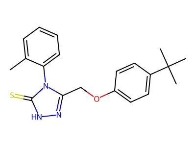 5-[(4-tert-butylphenoxy)methyl]-4-(2-methylphenyl)-2,4-dihydro-3H-1,2,4-triazole-3-thione structure