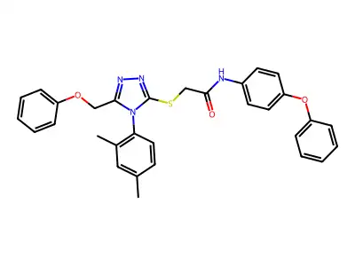 2-{[4-(2,4-dimethylphenyl)-5-(phenoxymethyl)-4H-1,2,4-triazol-3-yl]sulfanyl}-N-(4-phenoxyphenyl)acetamide structure
