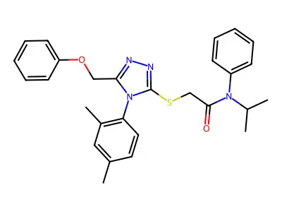 2-{[4-(2,4-dimethylphenyl)-5-(phenoxymethyl)-4H-1,2,4-triazol-3-yl]sulfanyl}-N-isopropyl-N-phenylacetamide structure