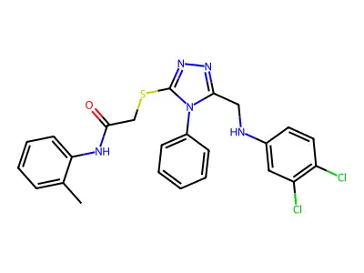2-((5-(((3,4-Dichlorophenyl)amino)methyl)-4-phenyl-4H-1,2,4-triazol-3-yl)thio)-N-(o-tolyl)acetamide structure