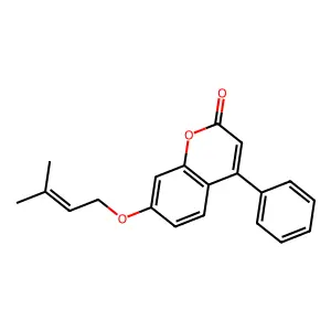 7-[(3-methyl-2-butenyl)oxy]-4-phenyl-2H-chromen-2-one structure