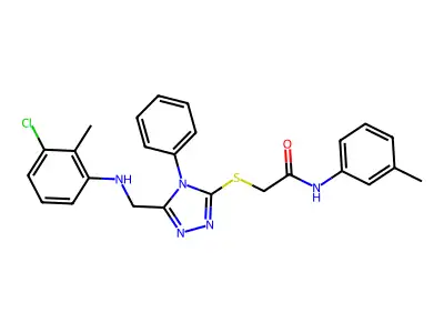 2-({5-[(3-CHLORO-2-METHYLANILINO)METHYL]-4-PHENYL-4H-1,2,4-TRIAZOL-3-YL}SULFANYL)-N-(3-METHYLPHENYL)ACETAMIDE structure