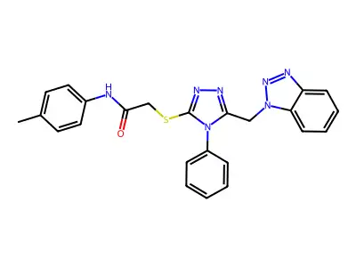2-{[5-(1H-1,2,3-BENZOTRIAZOL-1-YLMETHYL)-4-PHENYL-4H-1,2,4-TRIAZOL-3-YL]SULFANYL}-N-(4-METHYLPHENYL)ACETAMIDE structure