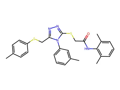 N-(2,6-DIMETHYLPHENYL)-2-[(4-(3-METHYLPHENYL)-5-{[(4-METHYLPHENYL)SULFANYL]METHYL}-4H-1,2,4-TRIAZOL-3-YL)SULFANYL]ACETAMIDE structure
