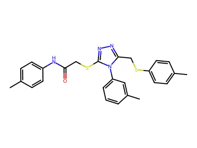 N-(p-Tolyl)-2-((4-(m-tolyl)-5-((p-tolylthio)methyl)-4H-1,2,4-triazol-3-yl)thio)acetamide structure