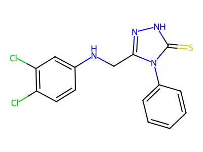 5-((3,4-Dichloroanilino)methyl)-4-phenyl-2,4-dihydro-3H-1,2,4-triazole-3-thione structure