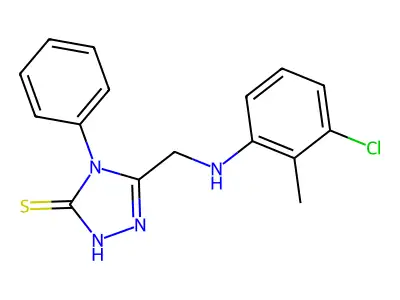 5-((3-CL-2-Methylanilino)methyl)-4-phenyl-2,4-dihydro-3H-1,2,4-triazole-3-thione structure
