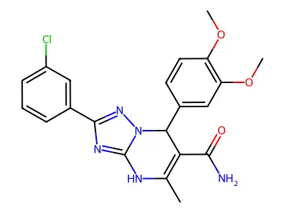 2-(3-CHLOROPHENYL)-7-(3,4-DIMETHOXYPHENYL)-5-METHYL-4H,7H-[1,2,4]TRIAZOLO[1,5-A]PYRIMIDINE-6-CARBOXAMIDE structure
