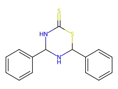 4,6-diphenyl-1,3,5-thiadiazinane-2-thione structure