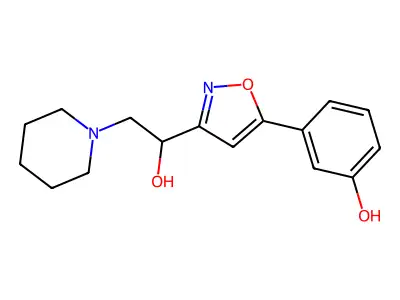 1-Piperidineethanol, alpha-(5-(3-hydroxyphenyl)-3-isoxazolyl)- structure