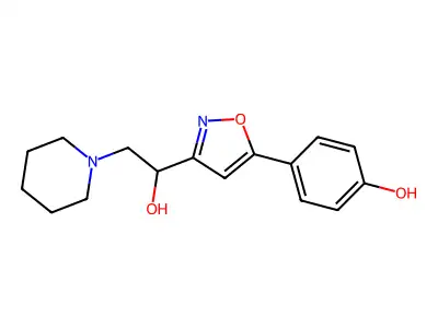 1-Piperidineethanol, alpha-(5-(4-hydroxyphenyl)-3-isoxazolyl)- structure