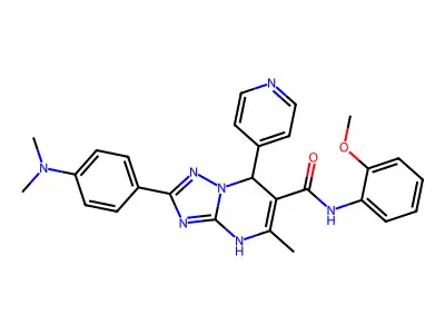 2-(4-(dimethylamino)phenyl)-N-(2-methoxyphenyl)-5-methyl-7-(pyridin-4-yl)-4,7-dihydro-[1,2,4]triazolo[1,5-a]pyrimidine-6-carboxamide structure