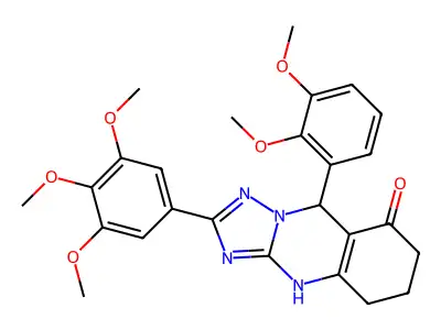 9-(2,3-dimethoxyphenyl)-2-(3,4,5-trimethoxyphenyl)-4H,5H,6H,7H,8H,9H-[1,2,4]triazolo[3,2-b]quinazolin-8-one structure