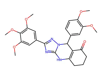 9-(3,4-dimethoxyphenyl)-2-(3,4,5-trimethoxyphenyl)-4H,5H,6H,7H,8H,9H-[1,2,4]triazolo[3,2-b]quinazolin-8-one structure