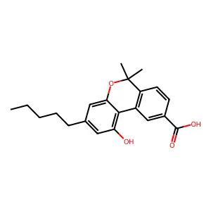 1-Hydroxy-6,6-dimethyl-3-pentyl-6H-benzo[c]chromene-9-carboxylic acid structure