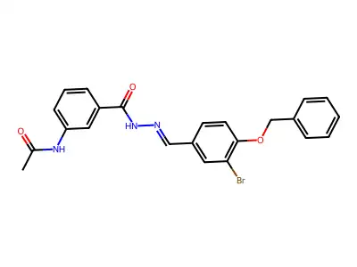 N-[3-(2-{[4-(Benzyloxy)-3-bromophenyl]methylidene}hydrazinecarbonyl)phenyl]acetamide structure