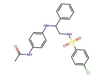 N-[4-({2-[(4-Chlorobenzene-1-sulfonyl)amino]-1-phenylethyl}amino)phenyl]acetamide structure