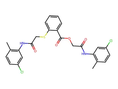 [2-(5-chloro-2-methylanilino)-2-oxoethyl] 2-[2-(5-chloro-2-methylanilino)-2-oxoethyl]sulfanylbenzoate structure