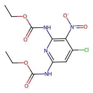Diethyl 4-chloro-5-nitro-2,6-pyridinedicarbamate structure
