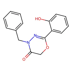 4-Benzyl-2-(2-hydroxyphenyl)-4H-1,3,4-oxadiazin-5(6H)-one structure