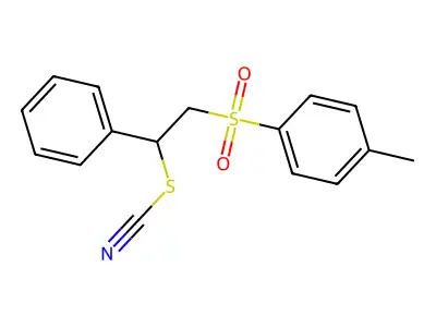 [2-(4-Methylphenyl)sulfonyl-1-phenylethyl] thiocyanate structure