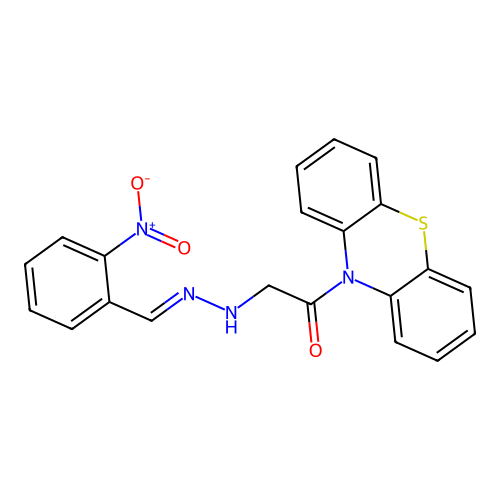 Phenothiazine, 10-(((o-nitrobenzylidene)hydrazono)acetyl)- structure