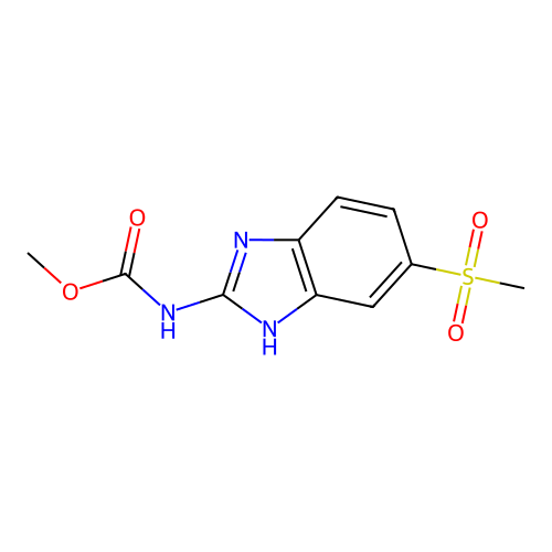 Carbamic acid, (5-(methylsulfonyl)-1H-benzimidazol-2-yl)-, methyl ester structure