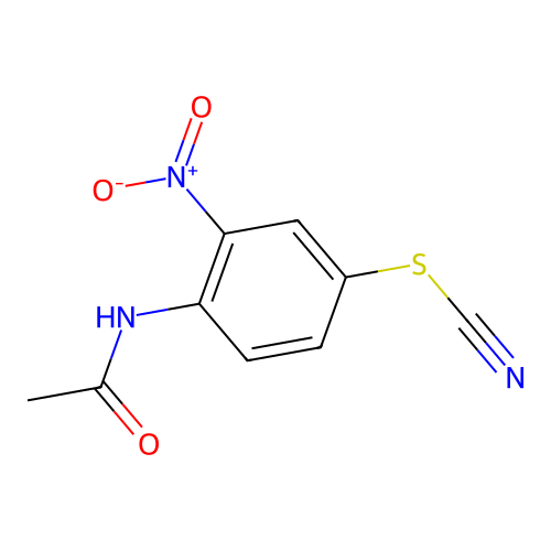 Thiocyanic acid, 4-(acetylamino)-3-nitrophenyl ester structure