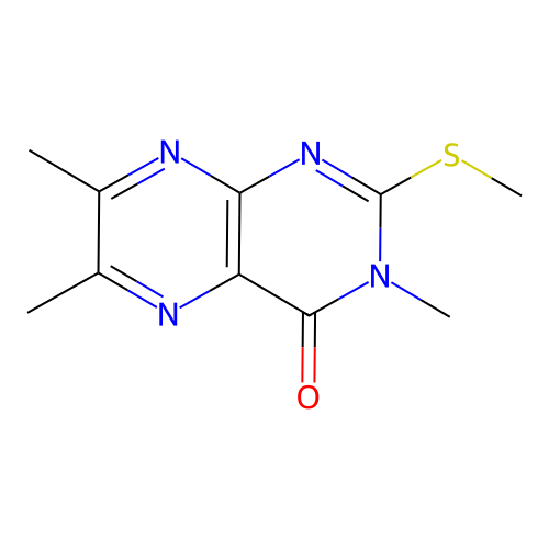 3,6,7-Trimethyl-2-methylsulfanylpteridin-4-one structure