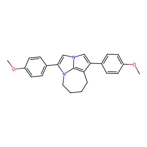 1,4-Bis(4-methoxyphenyl)-5,6,7,8-tetrahydro-2a,4a-diazacyclopenta[cd]azulene structure