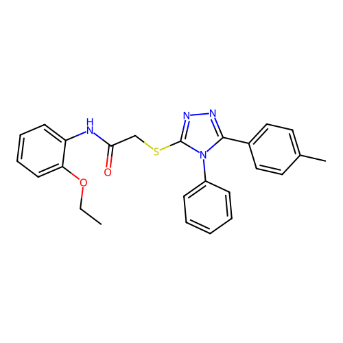 N-(2-ethoxyphenyl)-2-{[5-(4-methylphenyl)-4-phenyl-4H-1,2,4-triazol-3-yl]sulfanyl}acetamide structure