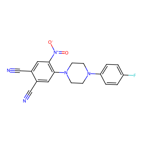 4-[4-(4-Fluorophenyl)piperazin-1-yl]-5-nitrobenzene-1,2-dicarbonitrile structure