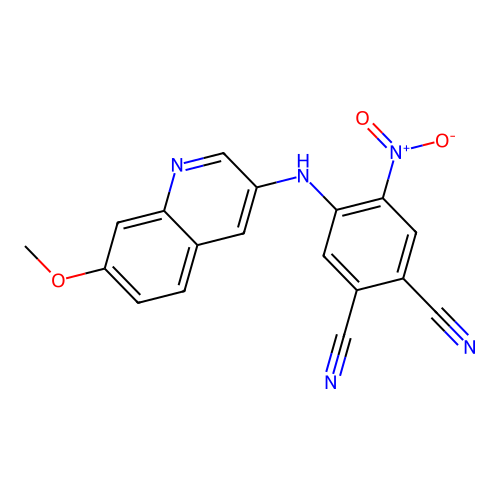 4-[(7-Methoxyquinolin-3-yl)amino]-5-nitrobenzene-1,2-dicarbonitrile structure