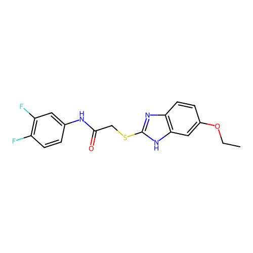 N-(3,4-difluorophenyl)-2-((5-ethoxy-1H-benzo[d]imidazol-2-yl)thio)acetamide structure