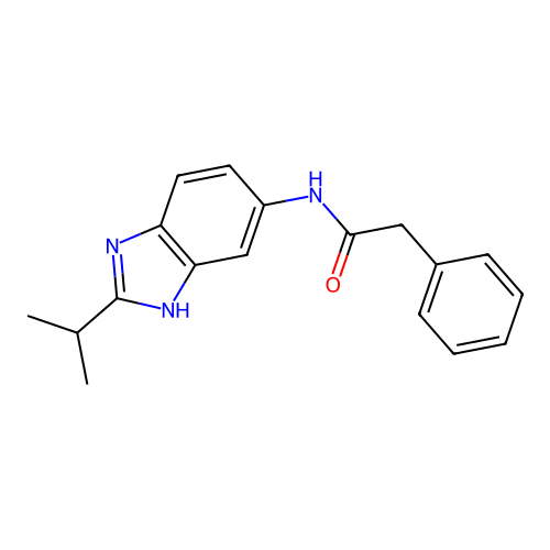 2-phenyl-N-[2-(propan-2-yl)-1H-benzimidazol-5-yl]acetamide structure