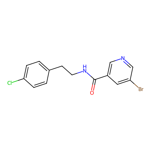 5-bromo-N-[2-(4-chlorophenyl)ethyl]pyridine-3-carboxamide structure