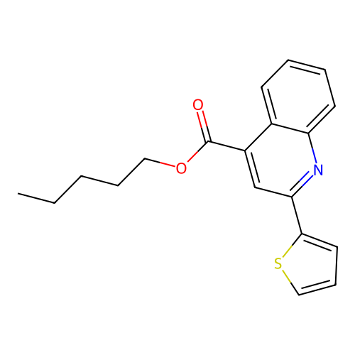 Pentyl 2-thiophen-2-ylquinoline-4-carboxylate structure