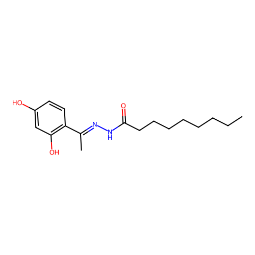N-[1-(2,4-dihydroxyphenyl)ethylideneamino]nonanamide structure