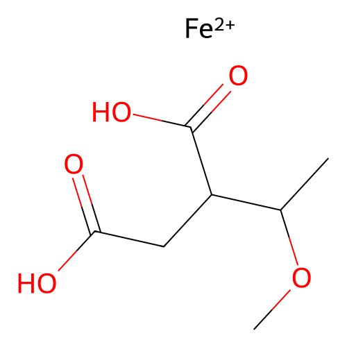 Iron(2+);2-(1-methoxyethyl)butanedioic acid structure