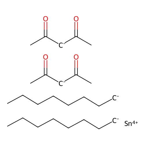 Tin(4+) octan-1-ide 4-oxopent-2-en-2-olate (1/2/2) structure