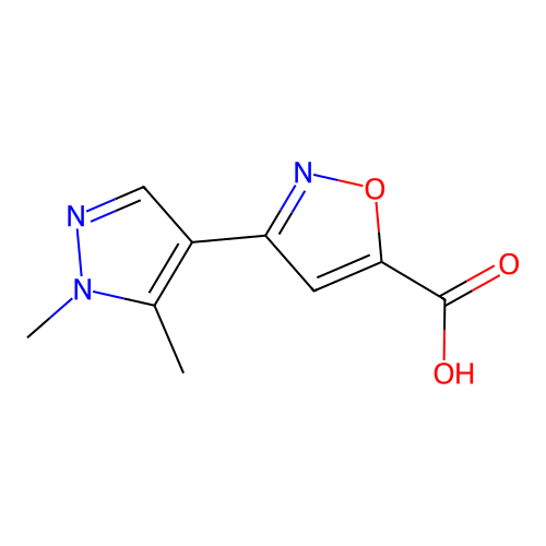 3-(1,5-Dimethyl-1H-pyrazol-4-yl)-isoxazole-5-carboxylic acid structure