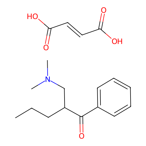 (E)-but-2-enedioic acid;2-[(dimethylamino)methyl]-1-phenylpentan-1-one structure