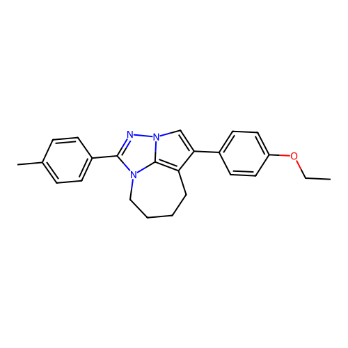 1-(4-ethoxyphenyl)-4-(p-tolyl)-5,6,7,8-tetrahydro-2a,3,4a-triazacyclopenta[cd]azulene structure