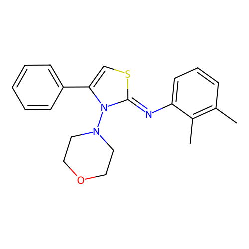 (Z)-2,3-dimethyl-N-(3-morpholino-4-phenylthiazol-2(3H)-ylidene)aniline structure
