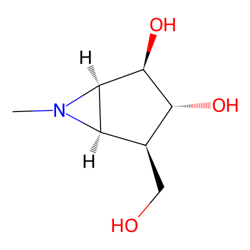 (1R,2R,3R,4R,5R)-4-(hydroxymethyl)-6-methyl-6-azabicyclo[3.1.0]hexane-2,3-diol structure