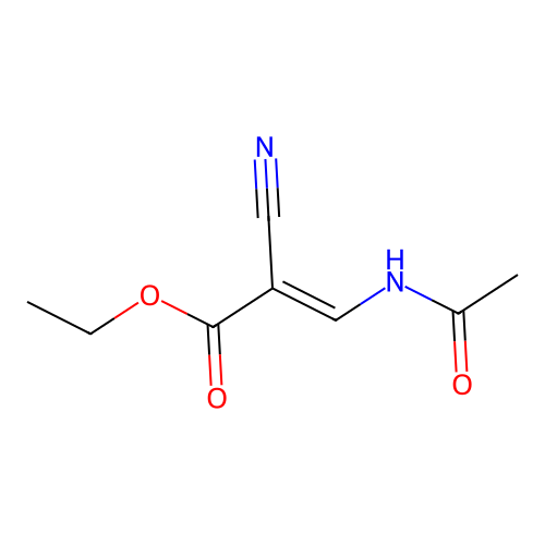 ethyl (2E)-3-(acetylamino)-2-cyanoprop-2-enoate structure