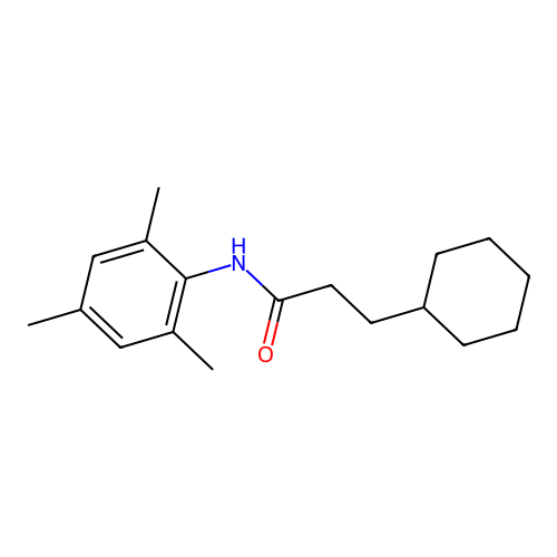 3-cyclohexyl-N-(2,4,6-trimethylphenyl)propanamide structure