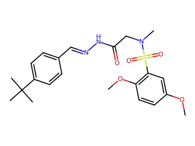 N-[(4-tert-butylphenyl)methylideneamino]-2-[(2,5-dimethoxyphenyl)sulfonyl-methylamino]acetamide structure