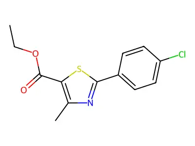 Ethyl 2-(4-chlorophenyl)-4-methyl-1,3-thiazole-5-carboxylate structure